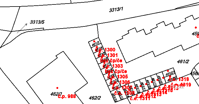 Pelhřimov 45248907 na parcele st. 461/5 v KÚ Pelhřimov, Katastrální mapa