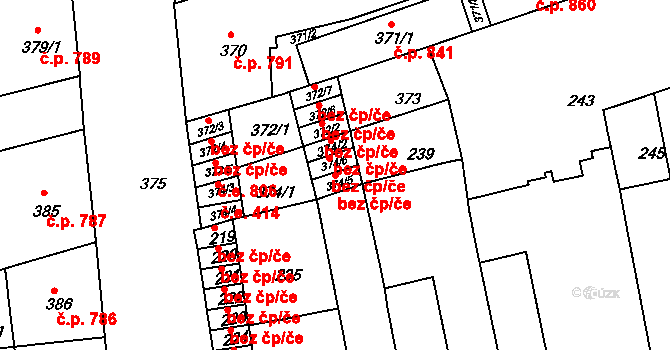 Brno 45561907 na parcele st. 374/5 v KÚ Zábrdovice, Katastrální mapa