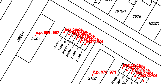 České Budějovice 46886907 na parcele st. 2145/5 v KÚ České Budějovice 7, Katastrální mapa