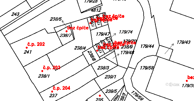 Příbram 48784907 na parcele st. 179/73 v KÚ Příbram, Katastrální mapa