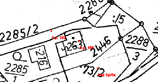 Těmice 168 na parcele st. 263 v KÚ Těmice u Kamenice nad Lipou, Katastrální mapa