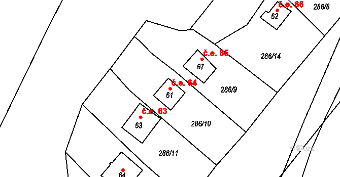 Hracholusky 64, Úlice na parcele st. 61 v KÚ Hracholusky nade Mží, Katastrální mapa