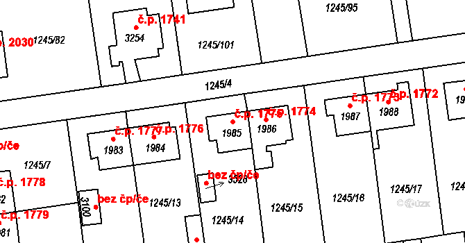 Nymburk 1775 na parcele st. 1985 v KÚ Nymburk, Katastrální mapa