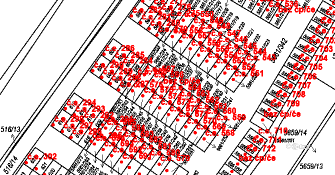 Jihlava 565 na parcele st. 5661/236 v KÚ Jihlava, Katastrální mapa