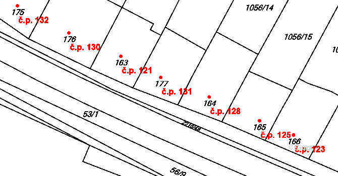 Troubky 131, Troubky-Zdislavice na parcele st. 177 v KÚ Troubky, Katastrální mapa