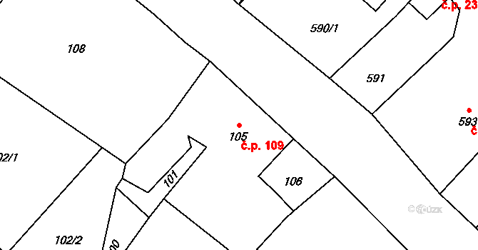 Janovice 109, Rýmařov na parcele st. 105 v KÚ Janušov, Katastrální mapa