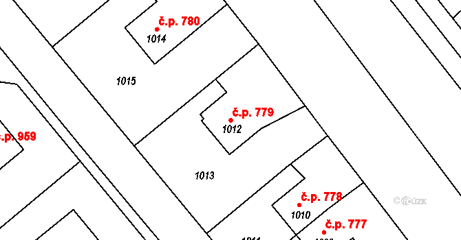 Rýmařov 779 na parcele st. 1012 v KÚ Rýmařov, Katastrální mapa