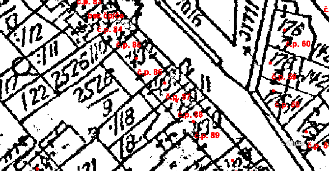 Jaroměřice nad Rokytnou 87 na parcele st. 431/2 v KÚ Jaroměřice nad Rokytnou, Katastrální mapa