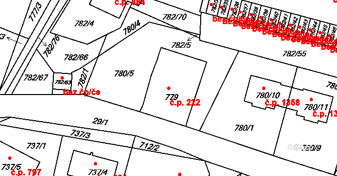 Liberec XIV-Ruprechtice 222, Liberec na parcele st. 779 v KÚ Ruprechtice, Katastrální mapa