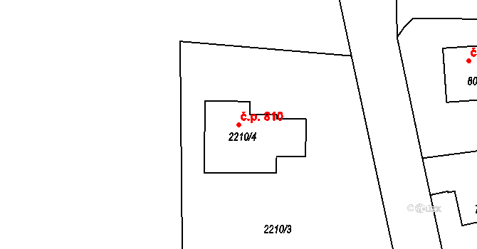 Horní Těrlicko 810, Těrlicko na parcele st. 2210/4 v KÚ Horní Těrlicko, Katastrální mapa