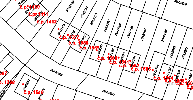 Kuřim 1560 na parcele st. 2642/191 v KÚ Kuřim, Katastrální mapa