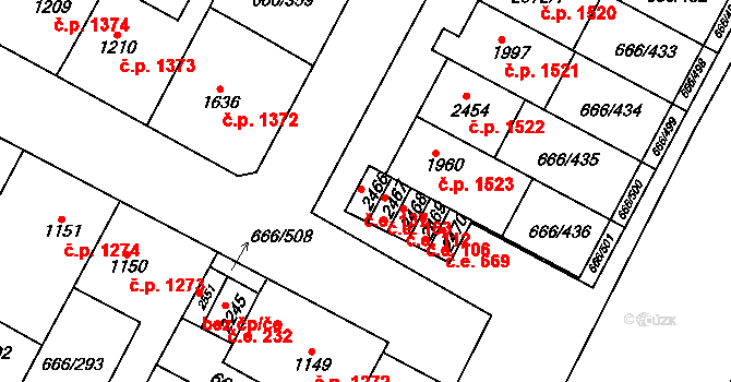 Veselí nad Moravou 137 na parcele st. 2466 v KÚ Veselí-Předměstí, Katastrální mapa
