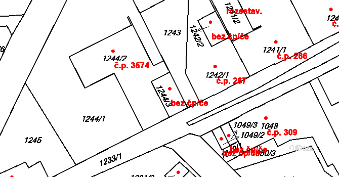 Jablonec nad Nisou 44221908 na parcele st. 1244/3 v KÚ Mšeno nad Nisou, Katastrální mapa