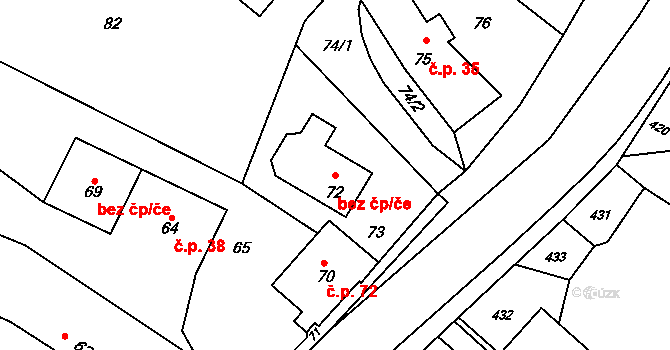 Děhylov 48005908 na parcele st. 72 v KÚ Děhylov, Katastrální mapa