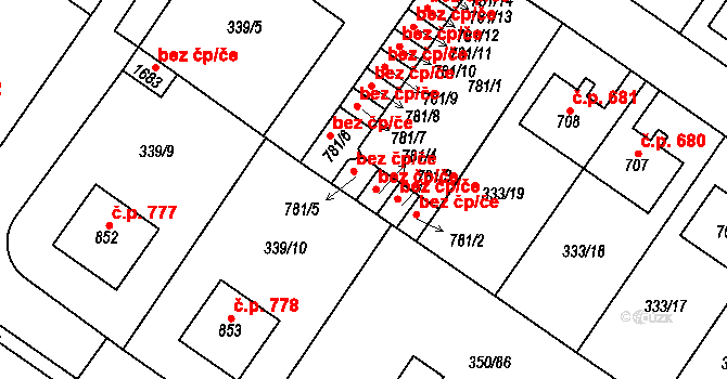 Kostelec nad Labem 49973908 na parcele st. 781/4 v KÚ Kostelec nad Labem, Katastrální mapa