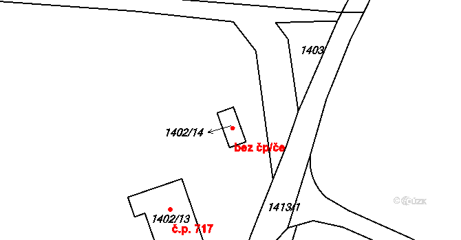 Proboštov 54514908 na parcele st. 1402/14 v KÚ Proboštov u Teplic, Katastrální mapa