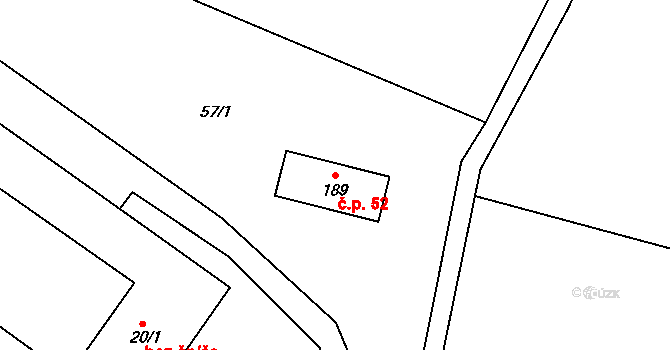 Pravíkov 52, Kamenice nad Lipou na parcele st. 189 v KÚ Pravíkov, Katastrální mapa