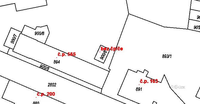 Dačice 97028908 na parcele st. 900/6 v KÚ Dačice, Katastrální mapa
