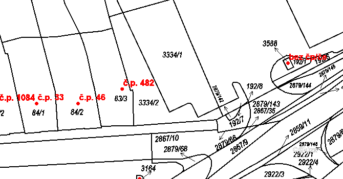 Bystřice pod Hostýnem 32 na parcele st. 83/1 v KÚ Bystřice pod Hostýnem, Katastrální mapa