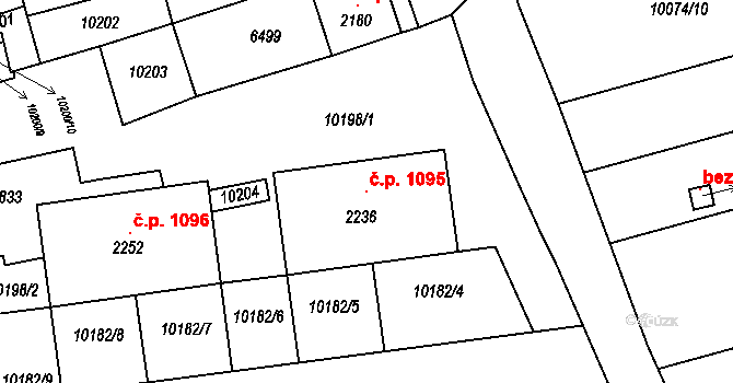 Hrušovany nad Jevišovkou 1095 na parcele st. 2236 v KÚ Hrušovany nad Jevišovkou, Katastrální mapa
