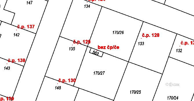 Hořátev 121532909 na parcele st. 563 v KÚ Hořátev, Katastrální mapa