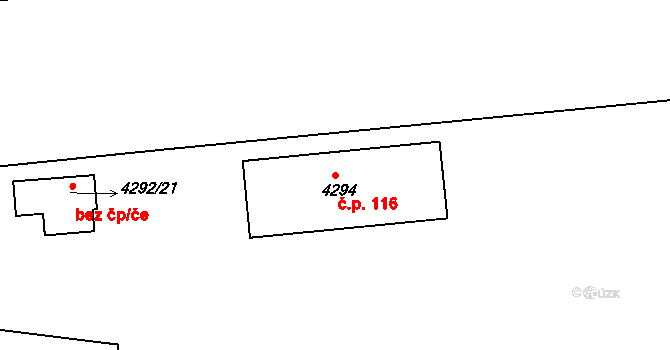 Dejvice 116, Praha na parcele st. 4294 v KÚ Dejvice, Katastrální mapa