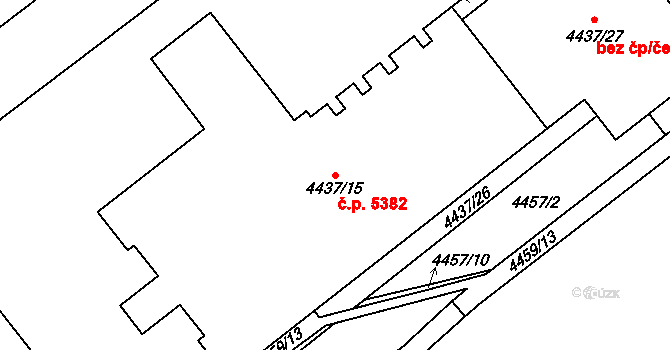 Chomutov 5382 na parcele st. 4437/15 v KÚ Chomutov I, Katastrální mapa