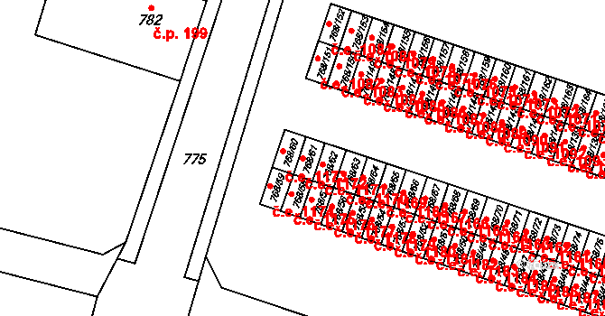 Pudlov 1172, Bohumín na parcele st. 768/61 v KÚ Pudlov, Katastrální mapa