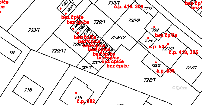 Brno 39445909 na parcele st. 729/8 v KÚ Pisárky, Katastrální mapa