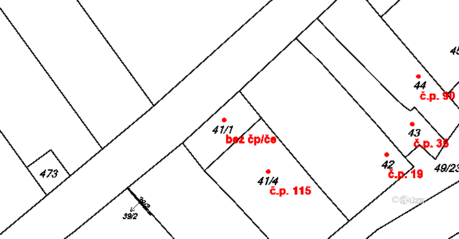 Brno 41388909 na parcele st. 41/1 v KÚ Dvorska, Katastrální mapa