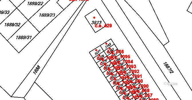 Náchod 795 na parcele st. 3277 v KÚ Náchod, Katastrální mapa