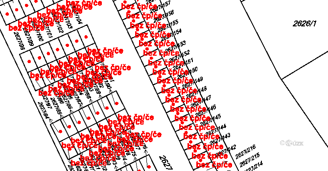 Opava 43784909 na parcele st. 2627/150 v KÚ Opava-Předměstí, Katastrální mapa