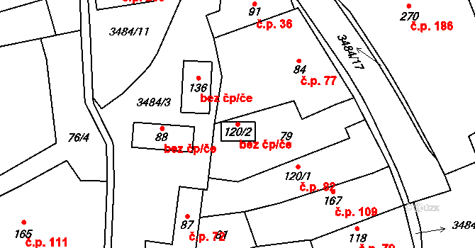 Šanov 44756909 na parcele st. 120/2 v KÚ Šanov, Katastrální mapa