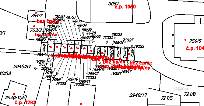 Sedlčany 48488909 na parcele st. 760/31 v KÚ Sedlčany, Katastrální mapa