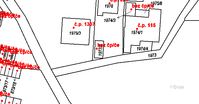 Nýřany 49269909 na parcele st. 1977/2 v KÚ Nýřany, Katastrální mapa