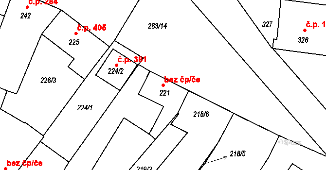 Opatovice 50159909 na parcele st. 221 v KÚ Opatovice u Rajhradu, Katastrální mapa