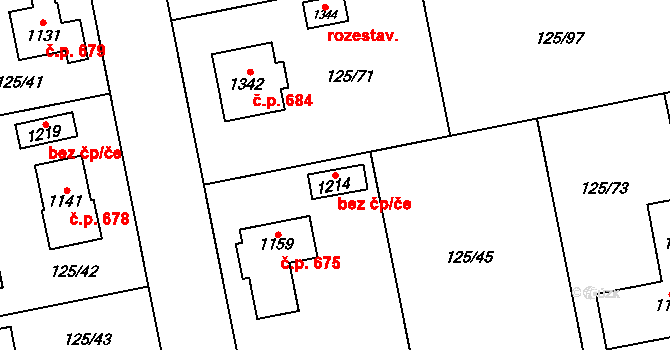 Veltrusy 50310909 na parcele st. 1214 v KÚ Veltrusy, Katastrální mapa