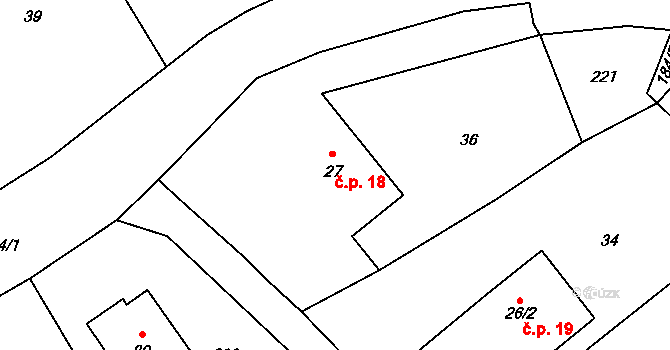 Výškovice 18, Bílovec na parcele st. 27 v KÚ Výškovice u Slatiny, Katastrální mapa