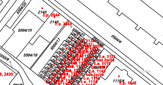 Žatec 1132 na parcele st. 2825 v KÚ Žatec, Katastrální mapa