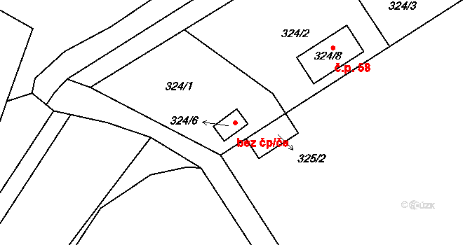 Ostrov 92460909 na parcele st. 324/6 v KÚ Ostrov u Tochovic, Katastrální mapa