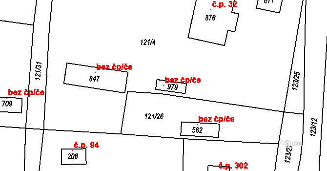 Březová-Oleško 104281910 na parcele st. 979 v KÚ Březová u Zvole, Katastrální mapa