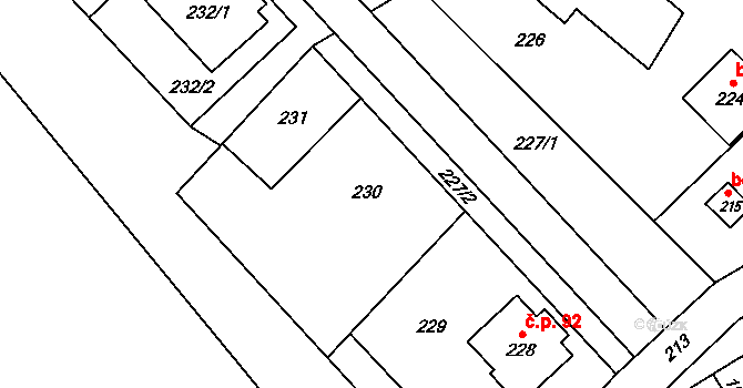 Edrovice 93, Rýmařov na parcele st. 230 v KÚ Edrovice, Katastrální mapa