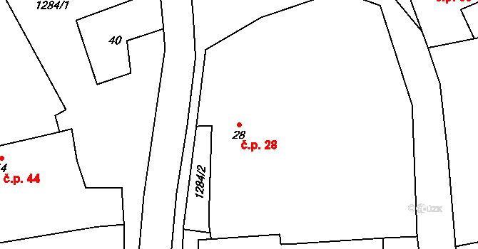 Břehoryje 28, Drahobuz na parcele st. 28 v KÚ Břehoryje, Katastrální mapa