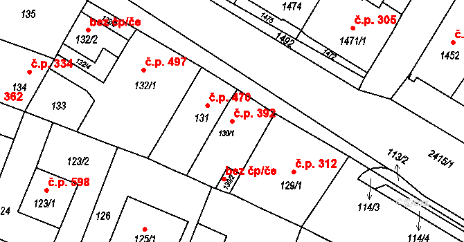 Skřečoň 392, Bohumín na parcele st. 130/1 v KÚ Skřečoň, Katastrální mapa