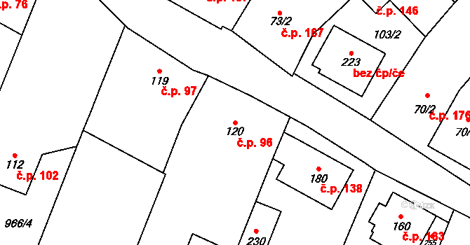 Výčapy 96 na parcele st. 120 v KÚ Výčapy, Katastrální mapa