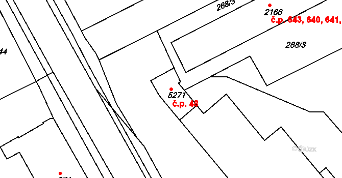 Chrudim III 48, Chrudim na parcele st. 5271 v KÚ Chrudim, Katastrální mapa