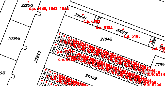 Kadaň 5328 na parcele st. 2210 v KÚ Kadaň, Katastrální mapa