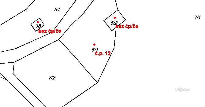Bernartice 12, Kolinec na parcele st. 6/1 v KÚ Bernartice u Boříkov, Katastrální mapa
