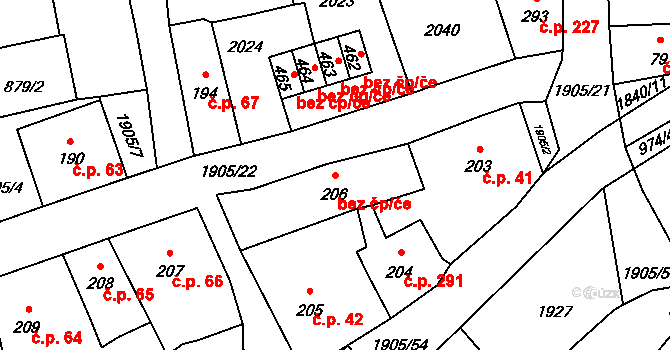 Benešov nad Černou 38417910 na parcele st. 206 v KÚ Benešov nad Černou, Katastrální mapa