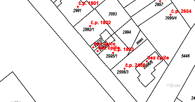 Znojmo 41008910 na parcele st. 2995/2 v KÚ Znojmo-město, Katastrální mapa